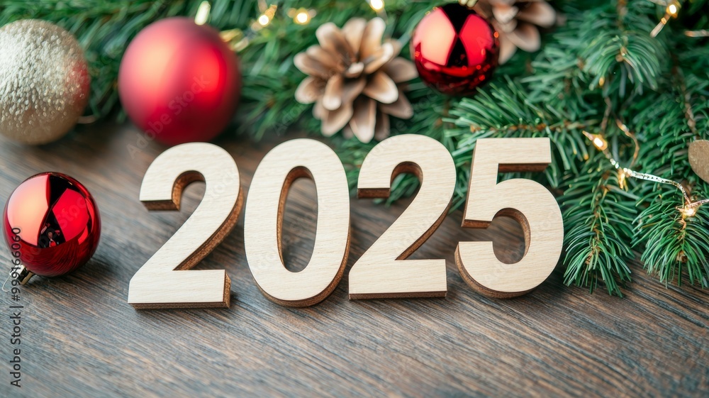 A wooden sign with the number 2025 written on it A wooden sign with the number 2025 written on it