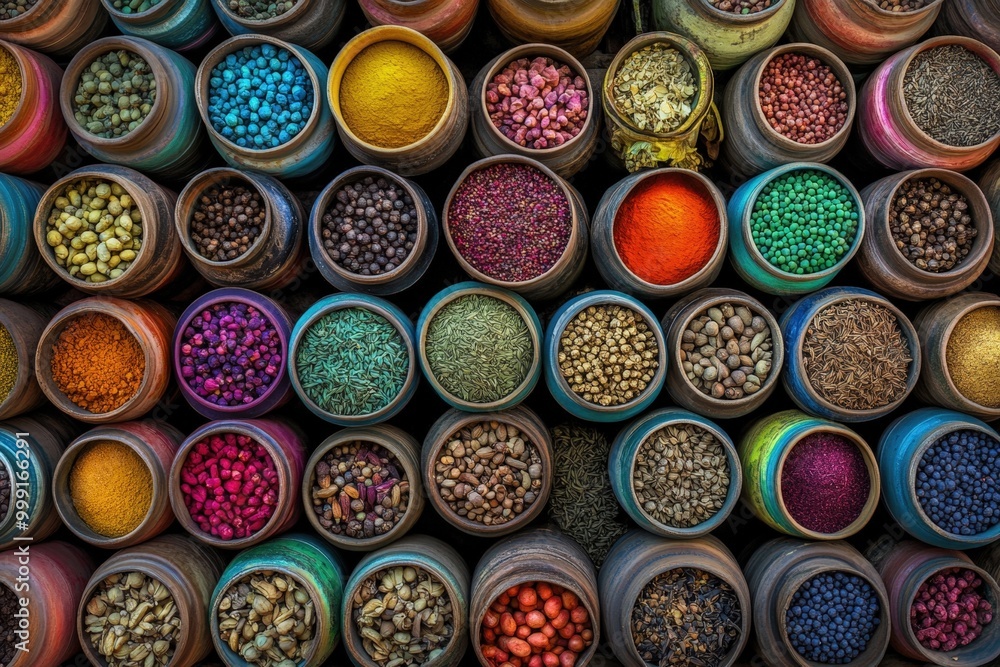 custom made wallpaper toronto digitalAssortment of colorful spices and herbs in wooden bowls