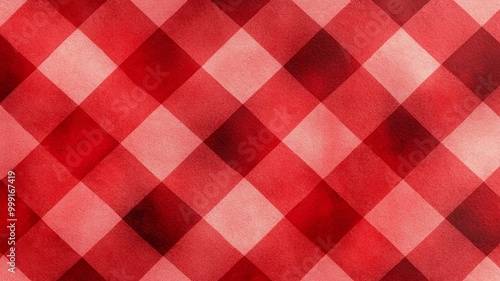 A red and white checkered patterned background