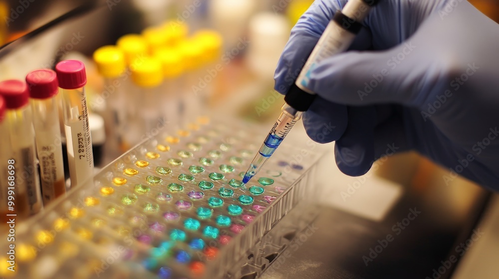 Obraz premium A lab focused on synthetic genomics, where scientists build custom DNA sequences to create new organisms with specific traits.