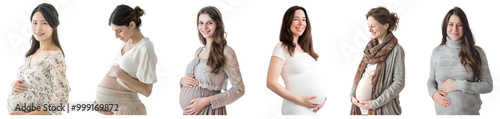 Pregnant woman png cut out element set