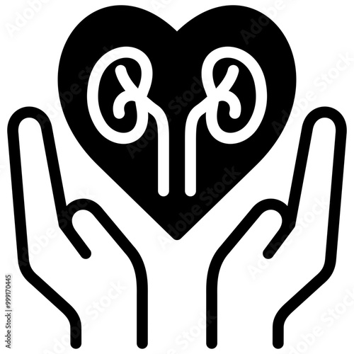 kidney donor icon illustration design with solid
