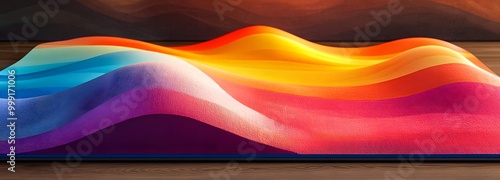 18. A vibrant yoga mat with a non-slip surface photo