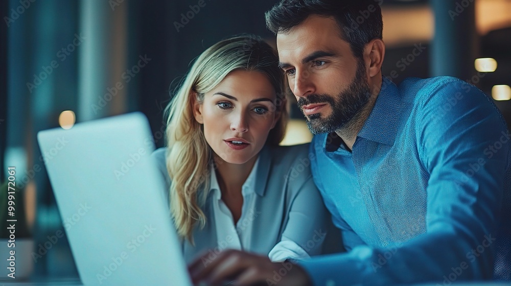 Focused Teamwork in a Modern Office Setting Focused Teamwork in a Modern Office Setting