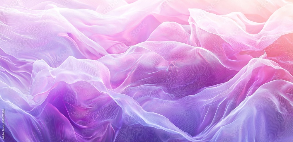 Abstract background with soft purple and white flowing fabric. Abstract background with soft purple and white flowing fabric.