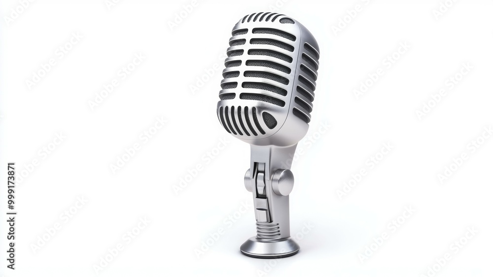 Fototapeta premium A microphone is sitting on a white background