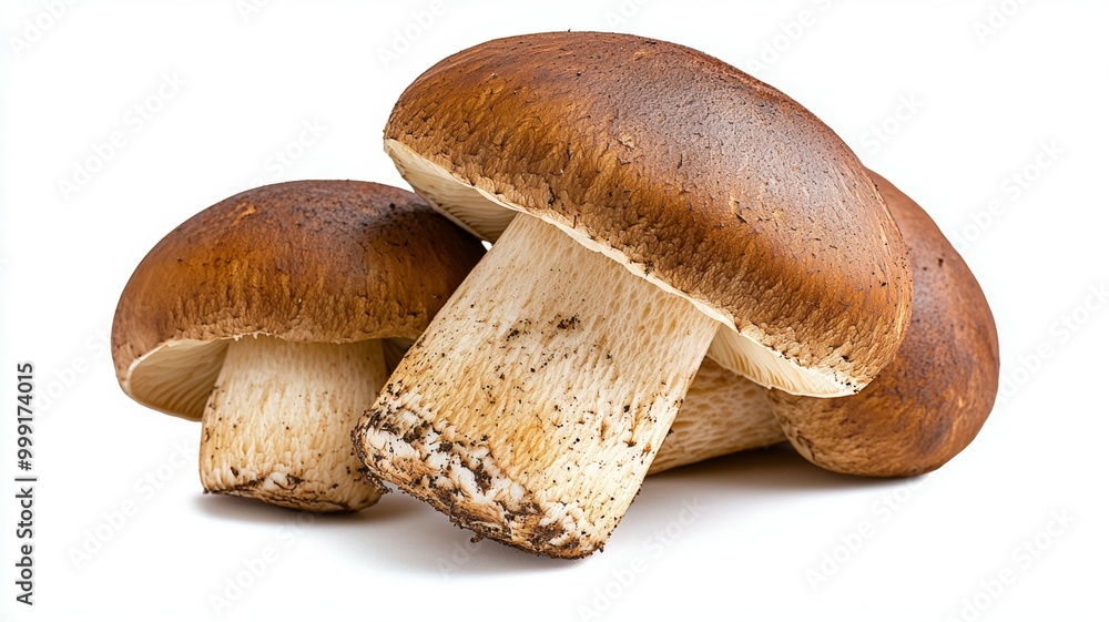 Three mushrooms are stacked on top of each other Three mushrooms are stacked on top of each other