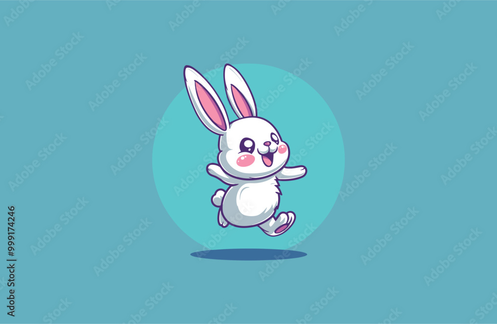 Rabbit logo cute style icon design template vector illustration Rabbit logo cute style icon design template vector illustration