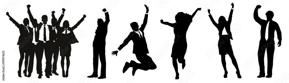 silhouette 2d graphic of business people success png cut out element set silhouette 2d graphic of business people success png cut out element set