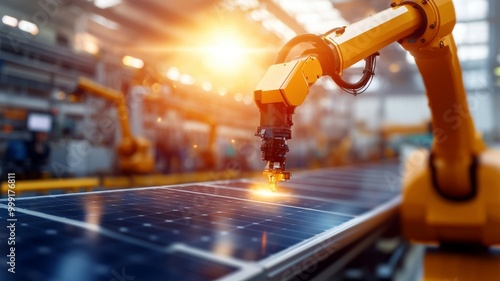 Wallpaper Mural A robot is working on a solar panel Torontodigital.ca