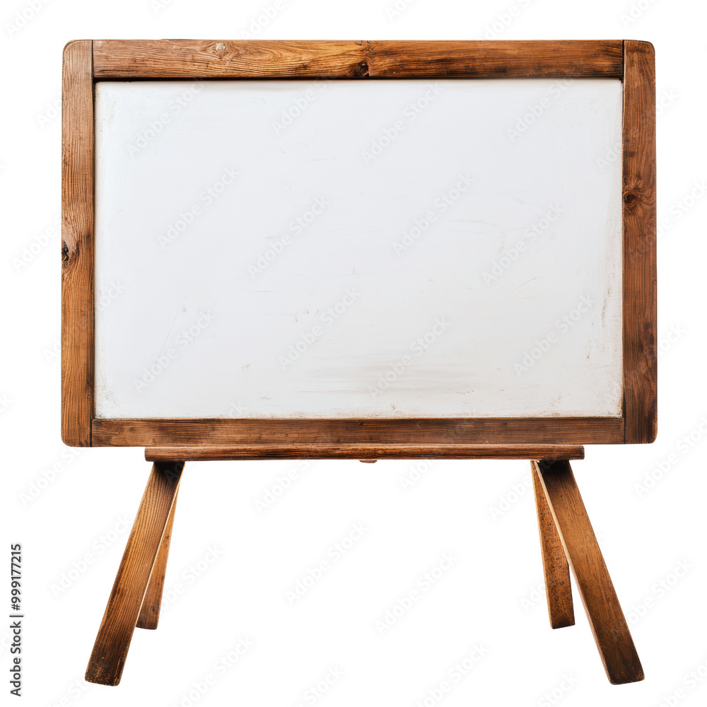 Wooden easel whiteboard on a white isolated background transparent background. Wooden easel whiteboard on a white isolated background transparent background.