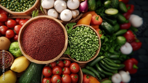 Wallpaper Mural Fresh Produce Market Stall   Colorful Fruits  Vegetables   Spices Torontodigital.ca