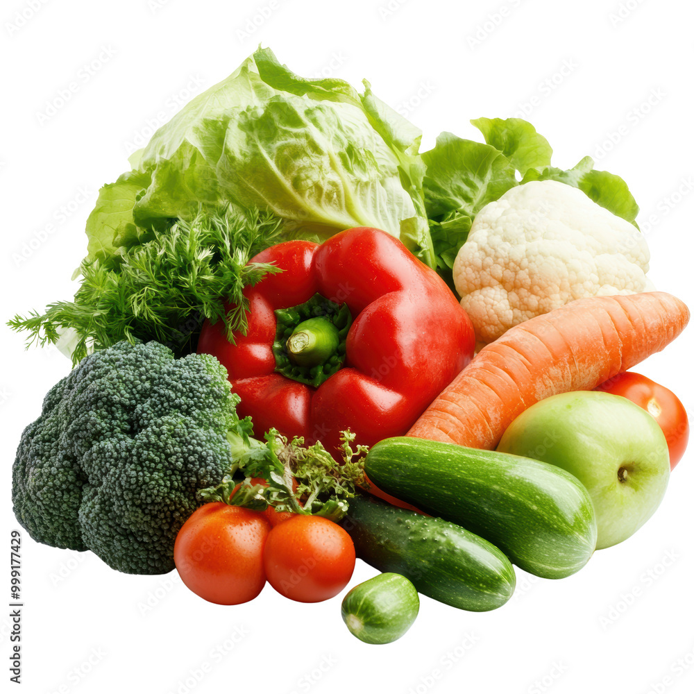 Fresh assorted vegetables, isolated on white background. transparent background. Fresh assorted vegetables, isolated on white background. transparent background.