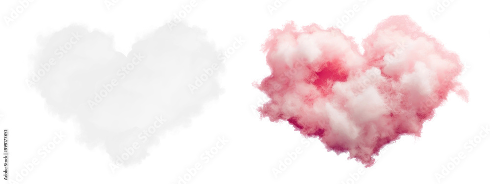 Cloud heart shape nature png cut out element set Cloud heart shape nature png cut out element set