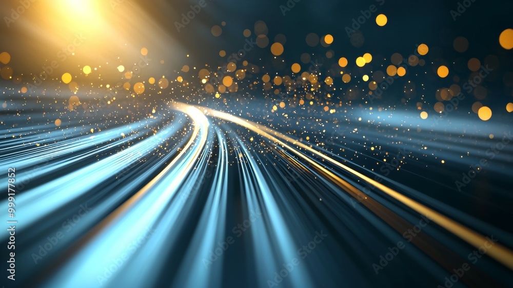 A train track with a bright yellow line A train track with a bright yellow line