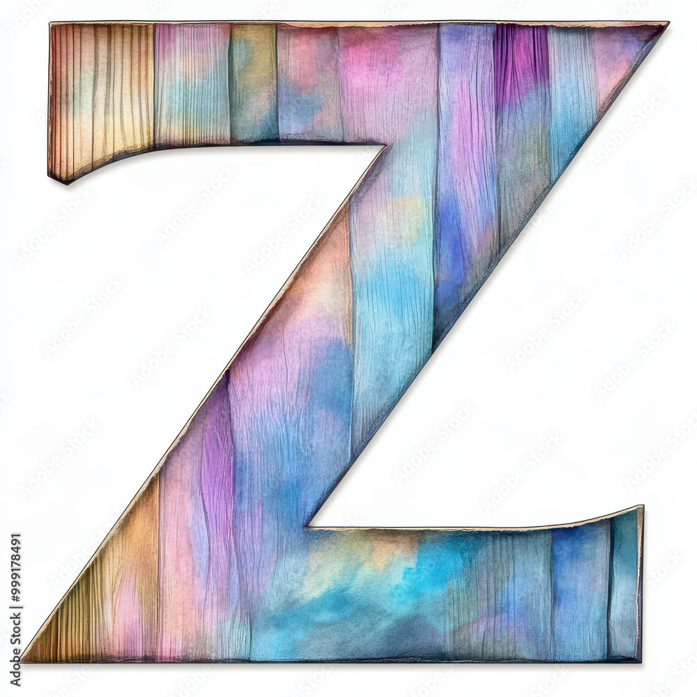 custom made wallpaper toronto digitalThe letter Z in pastel painted wood. Isolated on a white background.