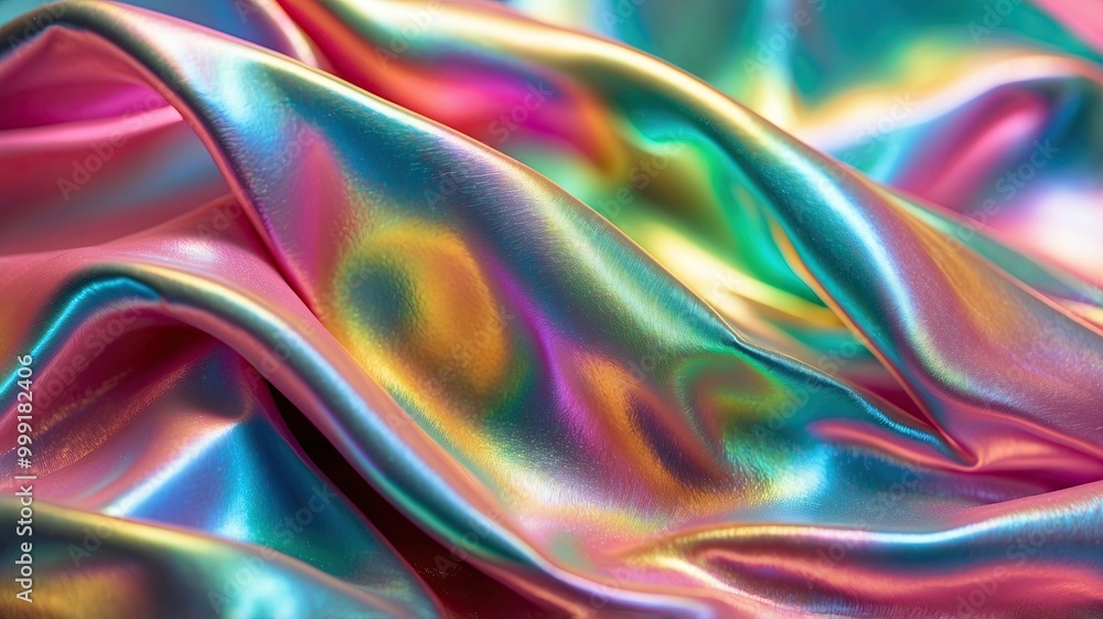 Processed collage of Iridescent fabric trendy cloth holographic texture. Background for banner, backdrop or texture for 3D mapping Processed collage of Iridescent fabric trendy cloth holographic texture. Background for banner, backdrop or texture for 3D mapping