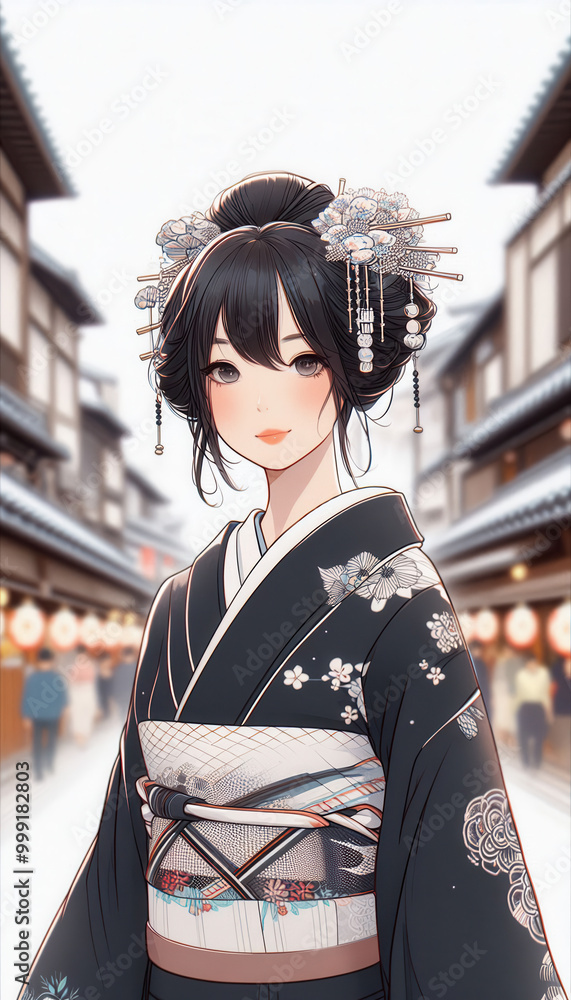 着物を着た女性