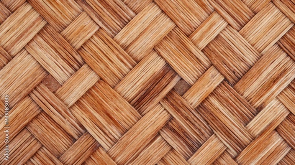 Close-up of woven bamboo mat with natural texture. Close-up of woven bamboo mat with natural texture.