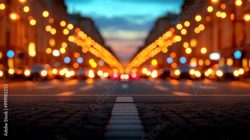 Cityscape Night Lights Bokeh Background Abstract Urban Scene