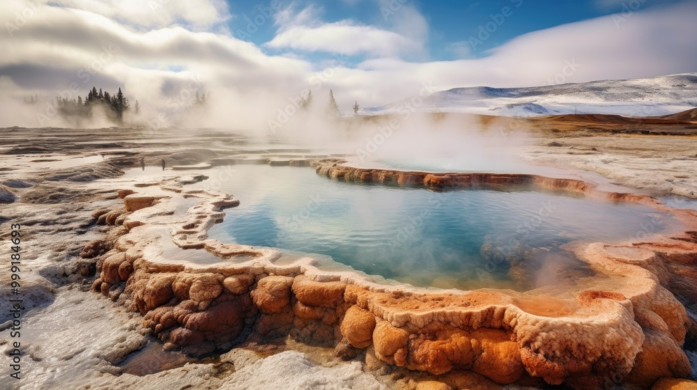 Hot Springs in a Snowy Landscape Hot Springs in a Snowy Landscape