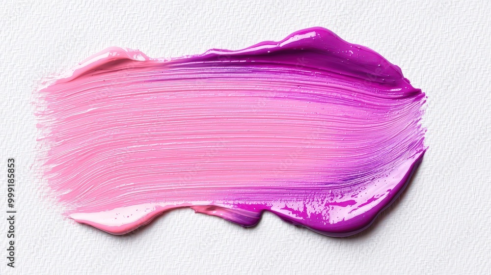 Pink and Purple Acrylic Paint Brush Stroke on White Canvas Pink and Purple Acrylic Paint Brush Stroke on White Canvas