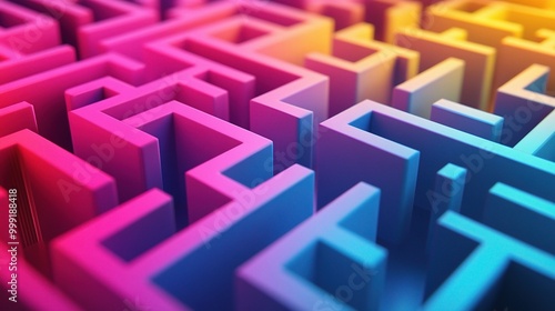 Vibrant Abstract Maze Pattern for Creative Projects