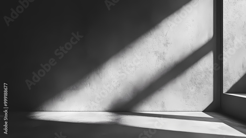 Minimalist chiaroscuro light and shadow on empty wall. Chiaroscuro. Illustration