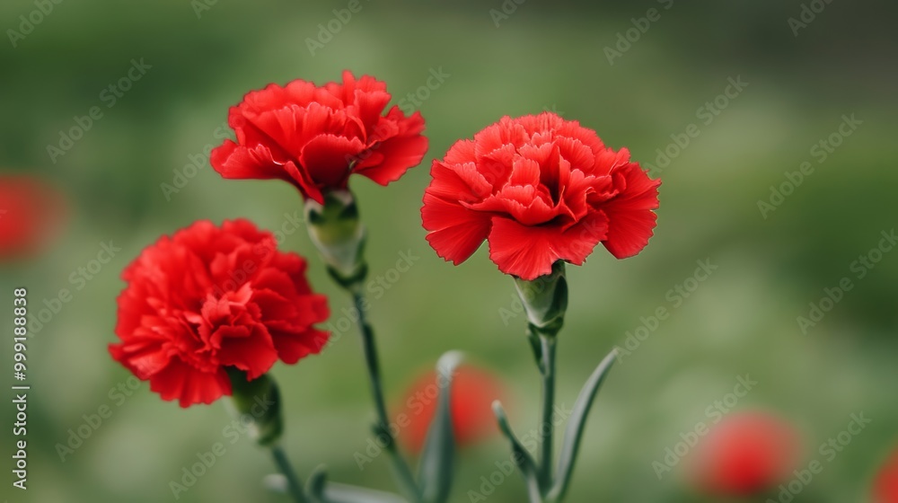 Close-up photo of red carnation flowers Close-up photo of red carnation flowers