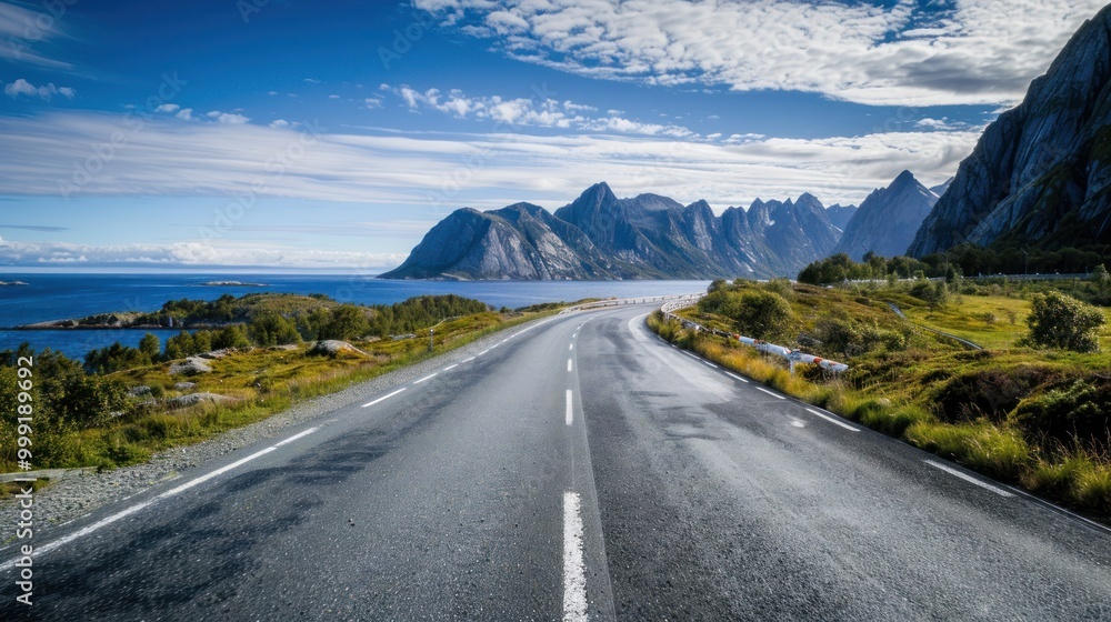 Scenic Road Winding Through Norwegian Mountains Scenic Road Winding Through Norwegian Mountains