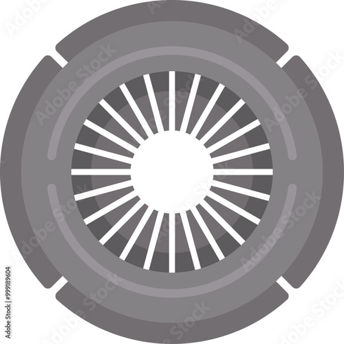 Car clutch disc with pressure plate for automotive industry representing concept of vehicle transmission system