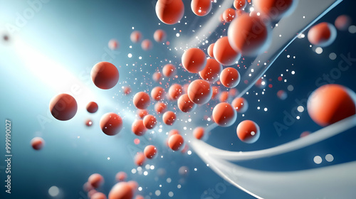 Vibrant Animated Illustration of Floating Red Spheres