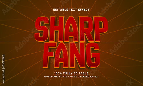 sharp fang editable text effects with a hero and spider theme