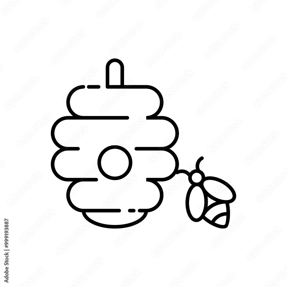 Obraz premium beehive icon. Bee and wasp nest design. Perfect for web design, mobile, print, etc. isolated on white background