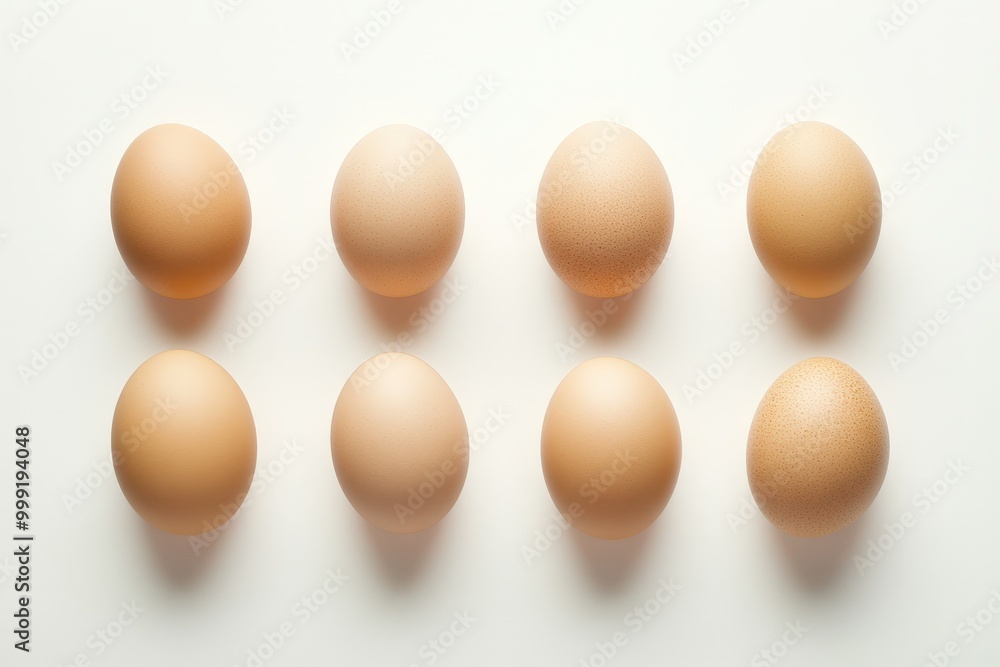 Assortment of chicken eggs on white background Assortment of chicken eggs on white background