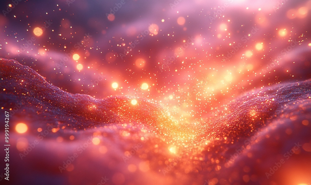 Abstract background with glowing particles and bokeh lights. Abstract background with glowing particles and bokeh lights.