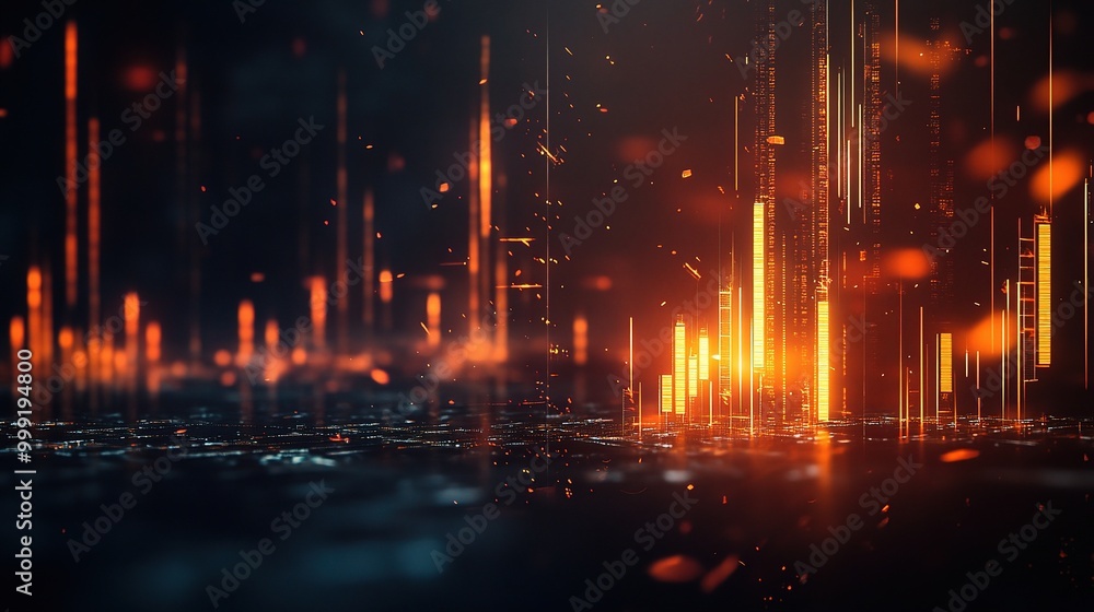 Abstract Glow of Digital Particles and Light Abstract Glow of Digital Particles and Light