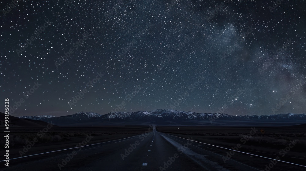 Fototapeta premium Night Road Under Milky Way
