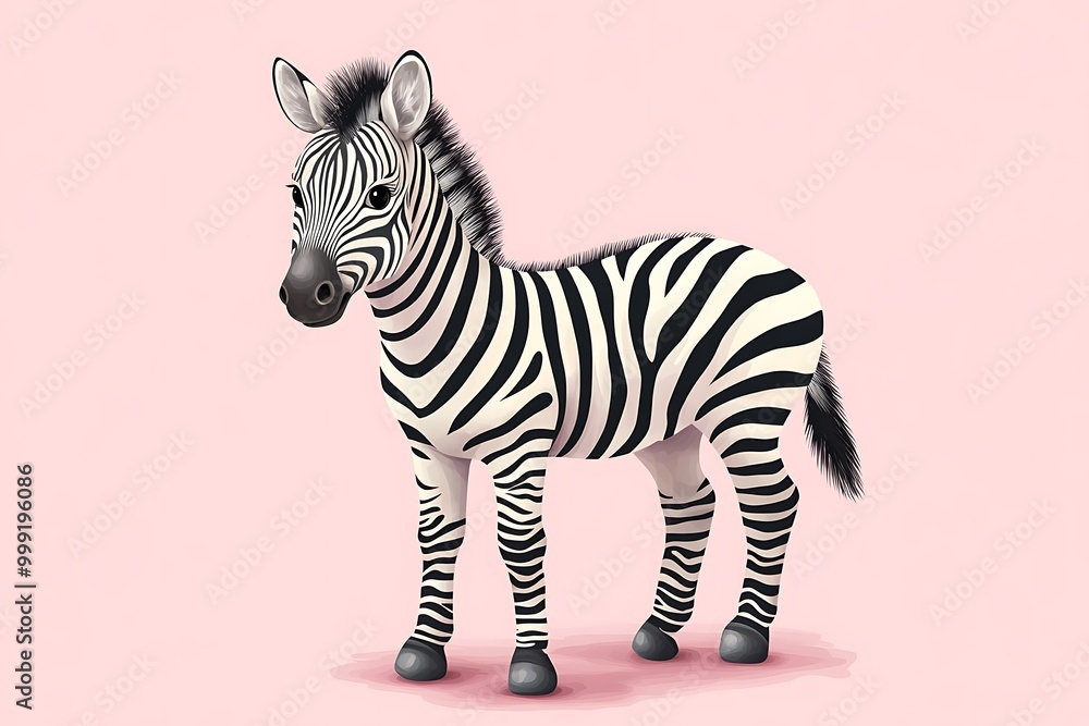 happy cute cartoon animal zebra isolated on pink background happy cute cartoon animal zebra isolated on pink background