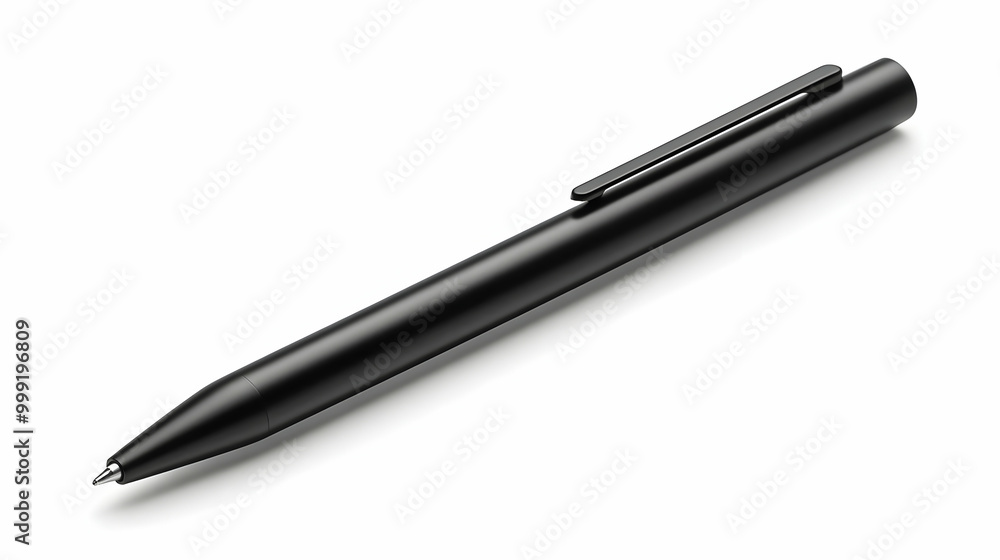 Sleek Black Pen with Silver Tip for Writing and Note Taking Sleek Black Pen with Silver Tip for Writing and Note Taking