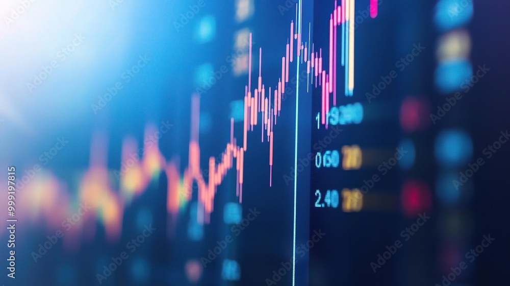 Financial Market Chart with Dynamic Trends and Data Financial Market Chart with Dynamic Trends and Data