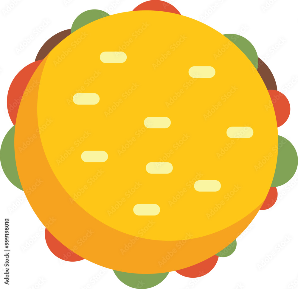 Mouthwatering burger with sesame seeds on a bun, appearing delicious and fresh