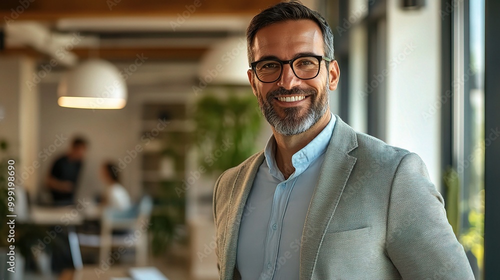 Confident Businessman in Modern Office Setting