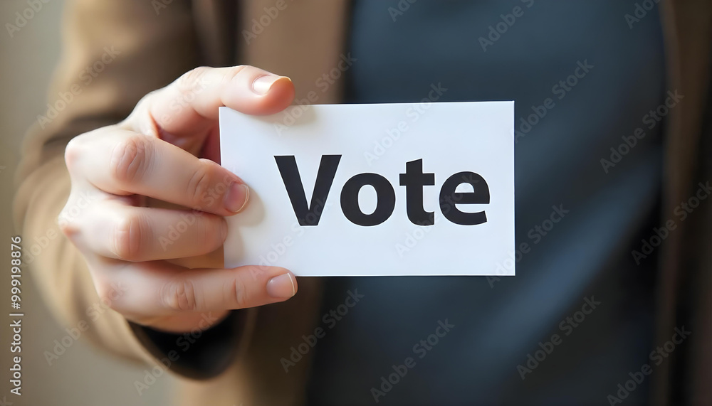 A Person Holding a White Card with the Word A Person Holding a White Card with the Word