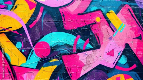 Wallpaper Mural Vivid Neon Color Palette: Bright Pop Art Graffiti Wall Textured Background Wallpaper Design Torontodigital.ca