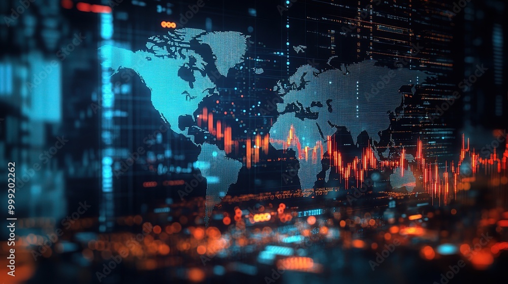 Obraz premium Global Market Data Visualization Concept