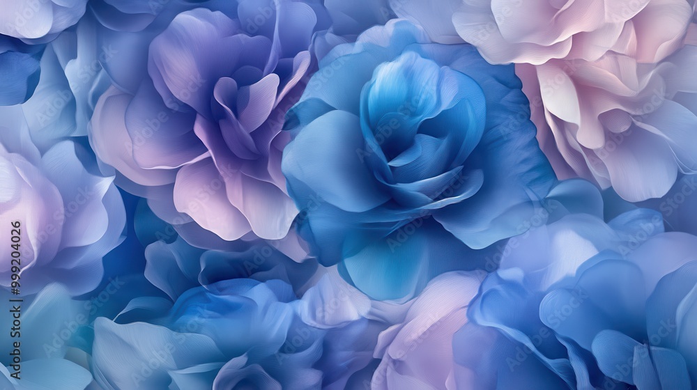Abstract Blue and Purple Flower Petals Background, Soft and Delicate Floral Texture for Design, Wallpaper, or Print Abstract Blue and Purple Flower Petals Background, Soft and Delicate Floral Texture for Design, Wallpaper, or Print
