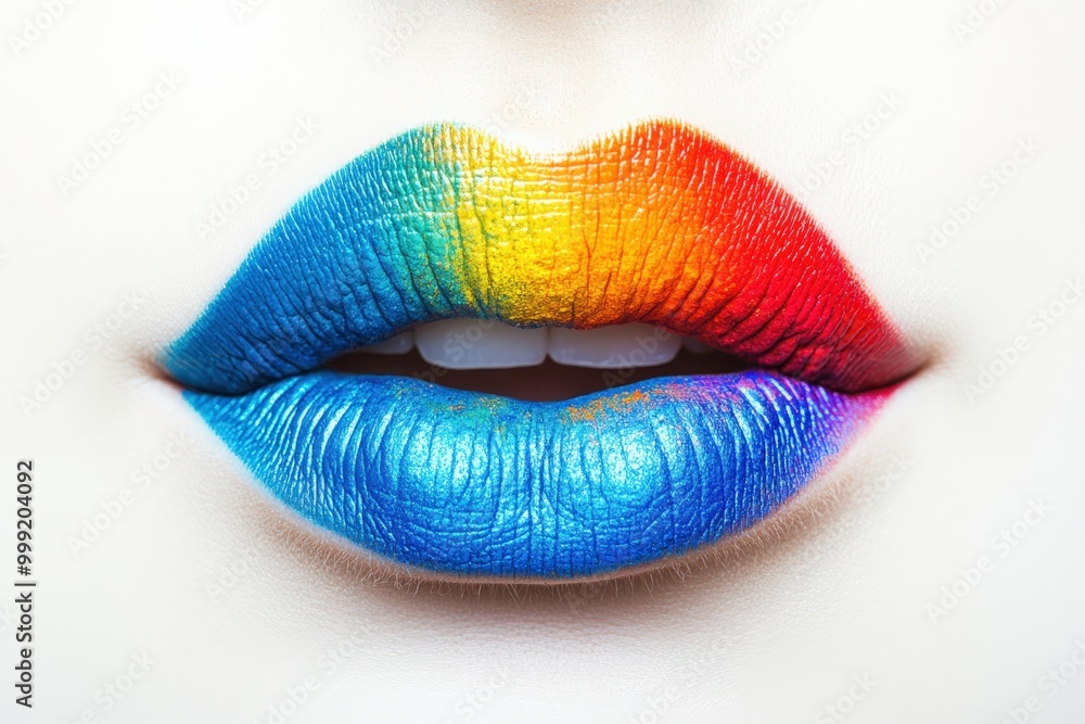Vibrant rainbow-colored lips Vibrant rainbow-colored lips