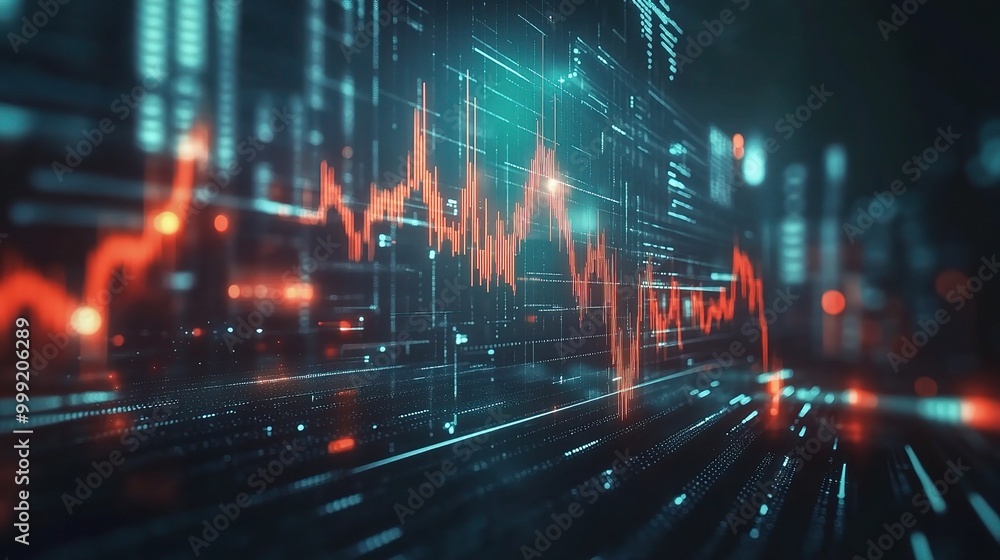 Fototapeta premium Abstract Data Visualization with Graph and Lines