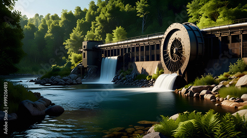 Wallpaper Mural Mini hydro power facility hydroelectric dam producing clean energy Torontodigital.ca